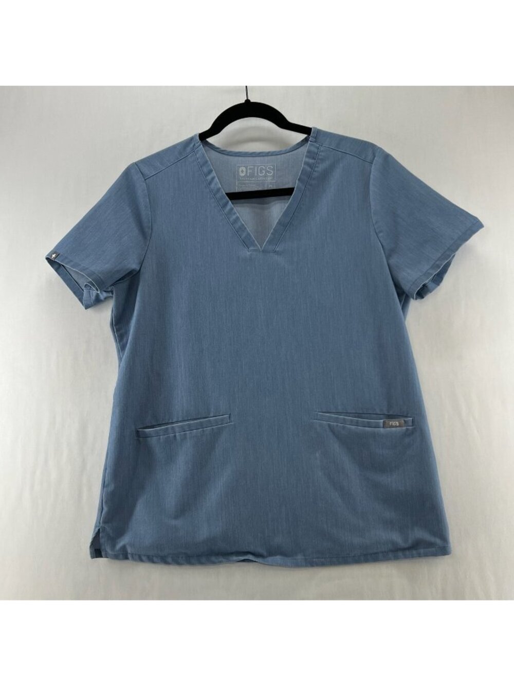 FIGS Casma Scrub Top Womens M V-Neck Stretch Medical Professional Uniform Blue